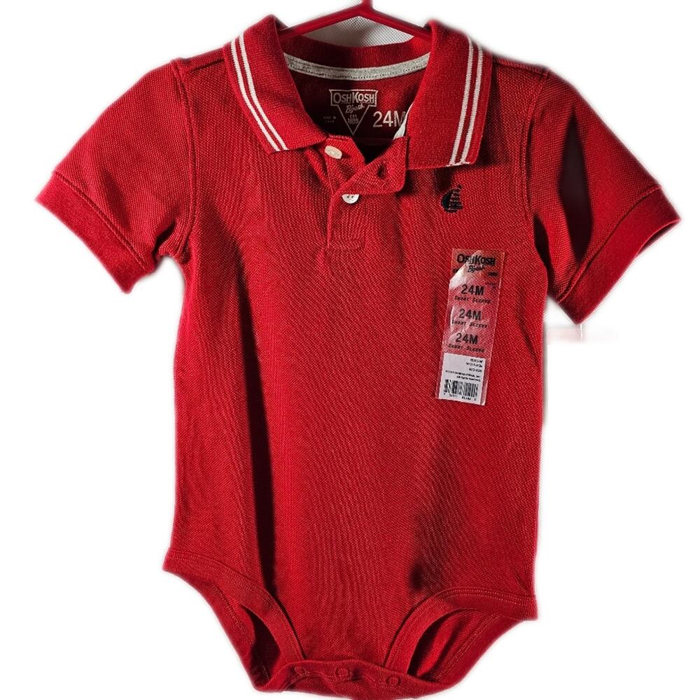 NWT OshKosh B'Gosh Short Sleeve One-piece Snap Closure 24 Months